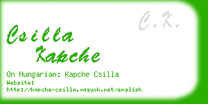 csilla kapche business card